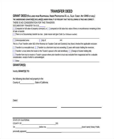 Free 8 Deed Transfer Form Samples In Pdf Ms Word