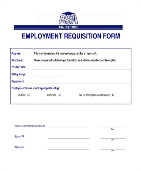 Free 8 Employee Requisition Forms In Pdf Ms Word