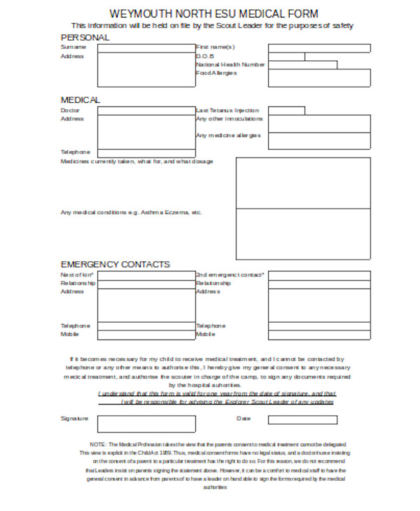 Free 8 Medical Consent Sample Forms In Pdf Ms Word Excel