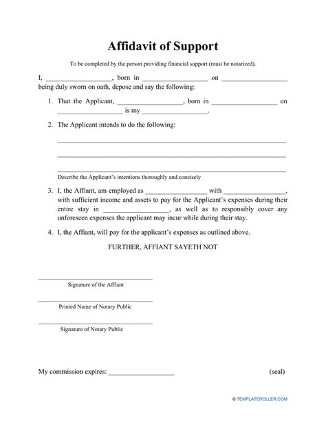 Free 8 Sample Affidavit Of Support Templates In Pdf