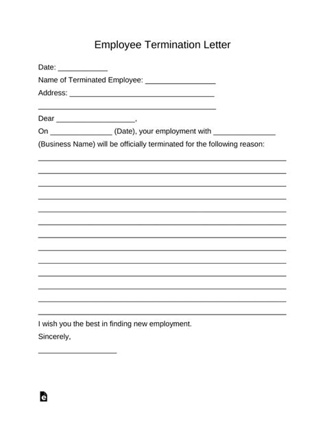 Free 8 Sample Employee Termination Forms In Ms Word Pdf