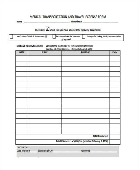 Free 8 Sample Medical Expense Forms In Pdf Ms Word