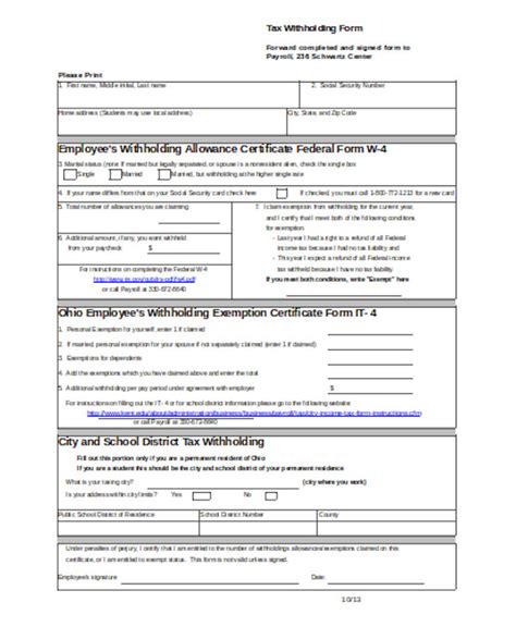 Free 8 Sample Payroll Tax Forms In Pdf Excel Ms Word