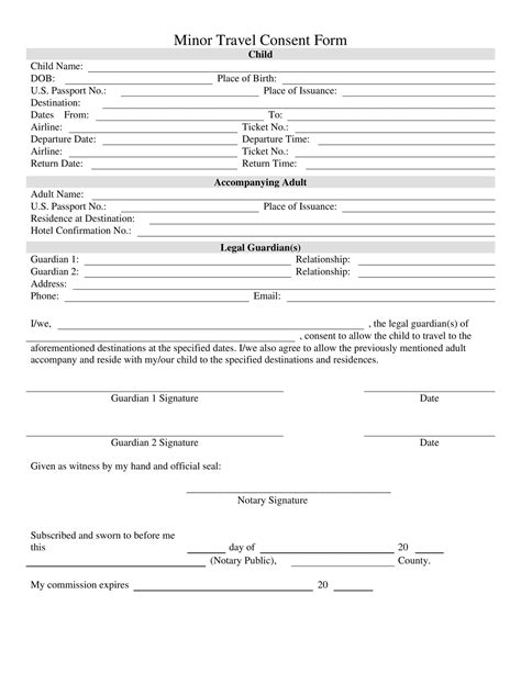 Free 9 Child Travel Consent Form Samples Pdf Ms Word Google Docs