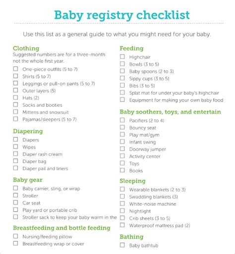 Free 9 Newborn Checklist Samples In Google Docs Ms Word Pages Pdf