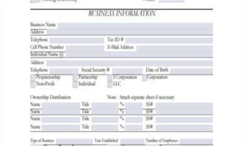 Free 9 Sample Business Forms In Pdf Ms Word