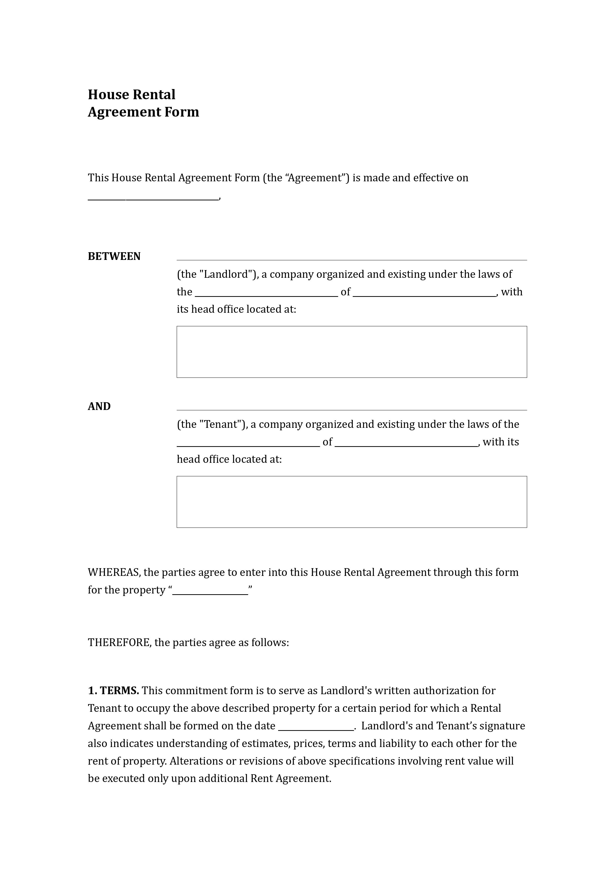 Free 9 Sample House Agreement Forms In Pdf Ms Word