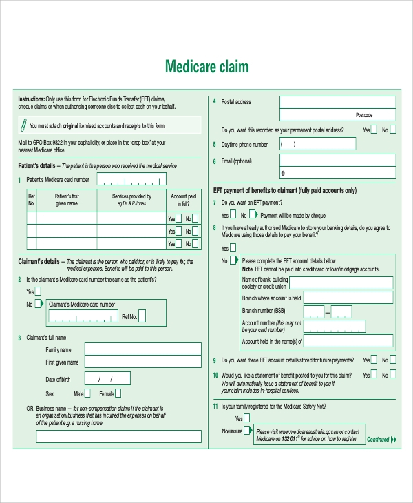 Free 9 Sample Medicare Application Forms In Pdf Ms Word