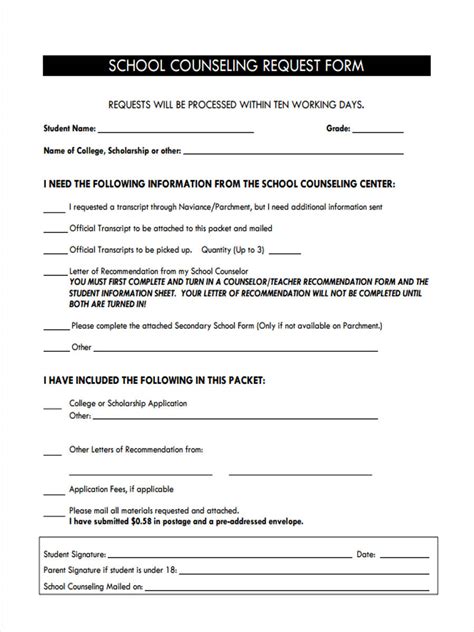 Free 9 School Counseling Forms In Pdf Ms Word