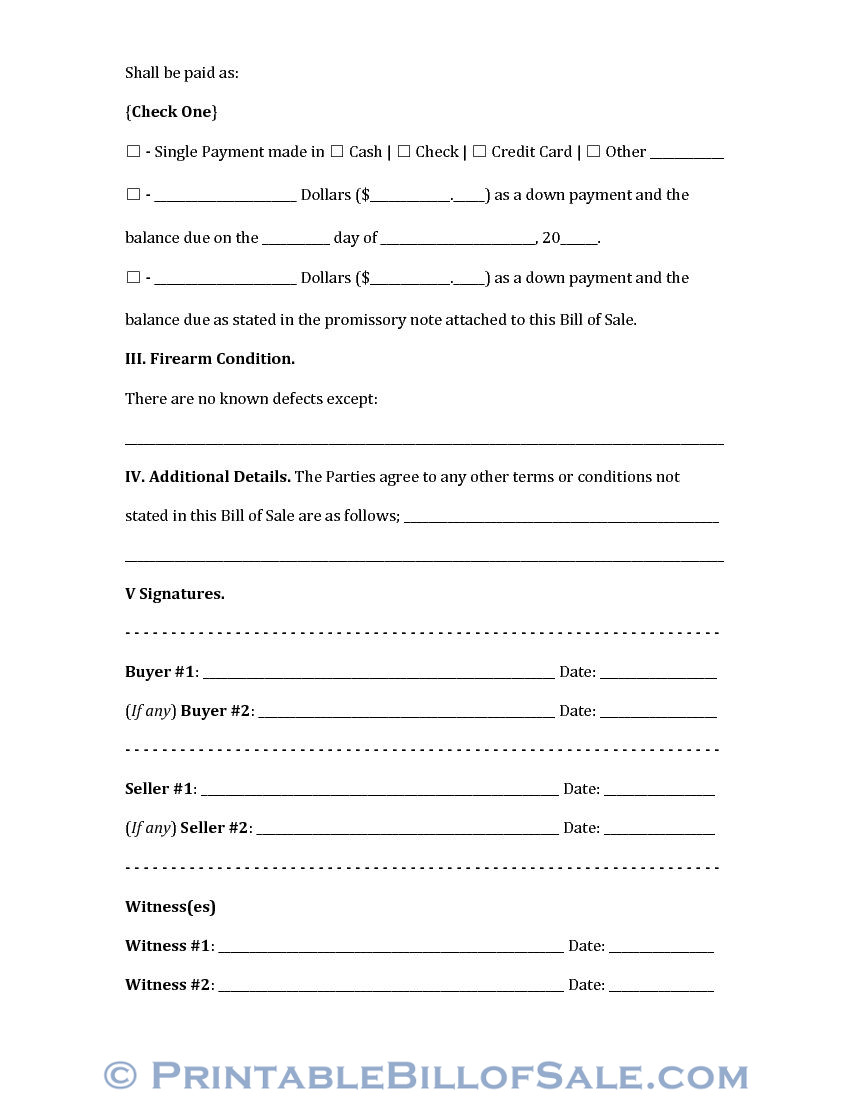 Free Alabama Firearm Bill Of Sale Form Pdf Word