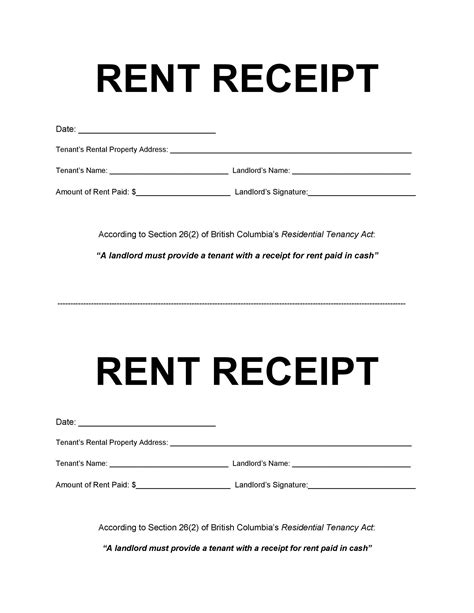 Free Apartment Rental Receipt Template Download In Word Google Docs