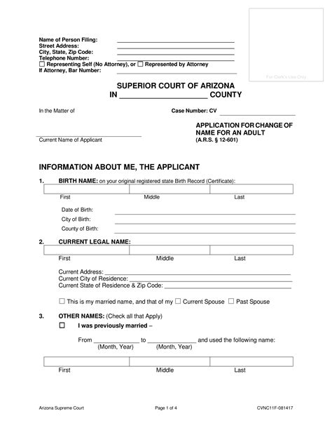 Free Arizona Name Change Forms How To Change Your Name In Az Pdf