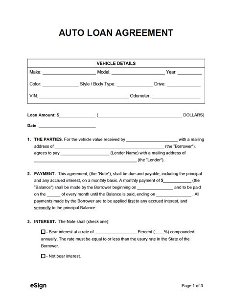 Free Auto Loan Agreement Template Get Our Free Printable Templates Now In Word And Pdf Formats