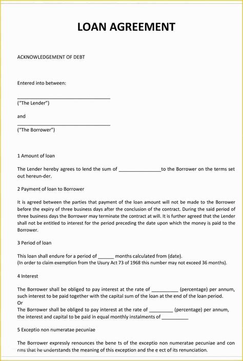 Free Auto Loan Agreement Template