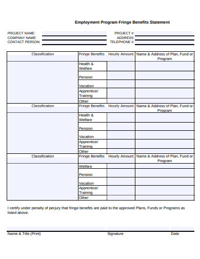 Free Benefitt Statement 19 Benefits Statement Templates In Pdf Doc