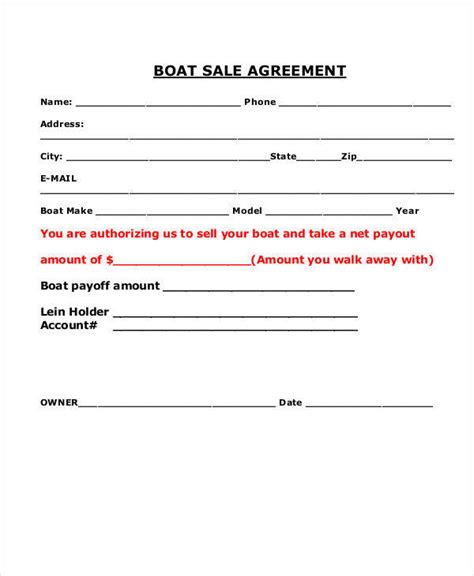 Free Boat Sale Contract Template