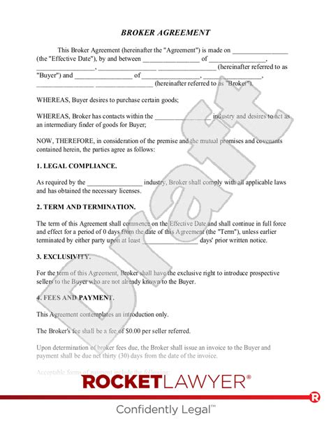 Free Broker Agreement Template Faqs Rocket Lawyer