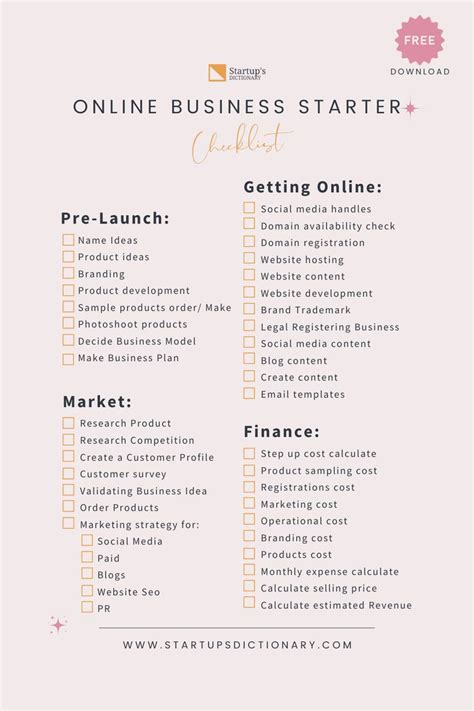 Free Business Start Up Checklist With 15 Samples