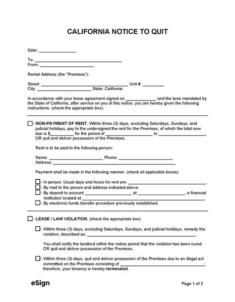 Free California Eviction Notice Forms Process Laws Word Pdf Eforms