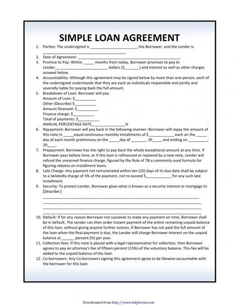 Free Car Loan Agreement Template Pdf Addictionary Auto Financing