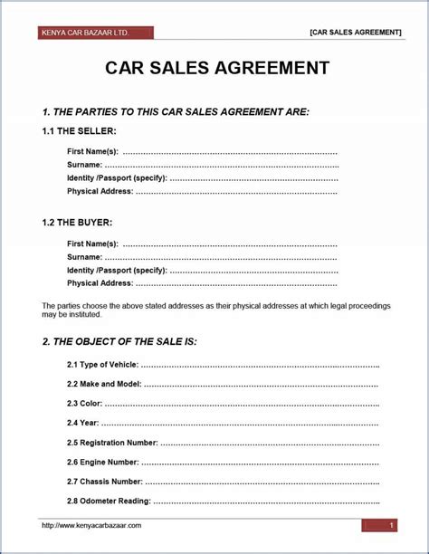 Free Car Sales Agreement Certificate Letter