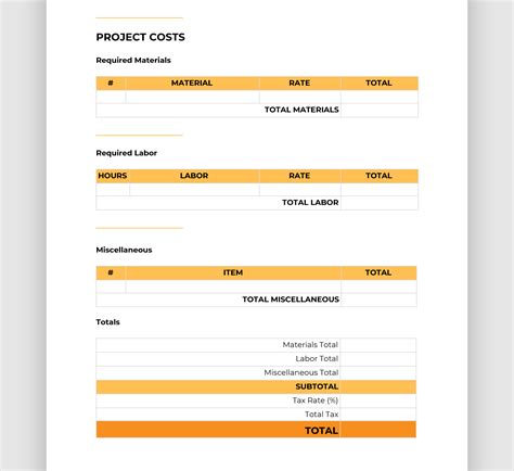 Free Contractor Proposal Template Sfiveband Com