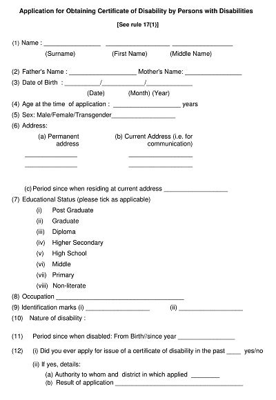 Free Disability Certificate Form For Writing Support Printfriendly