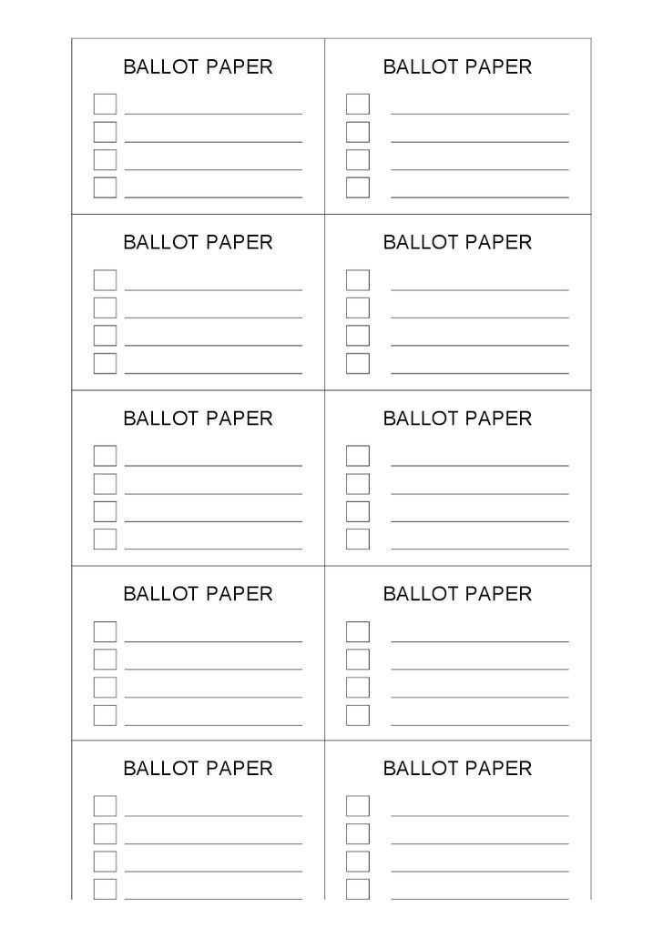 Free Editable Voting Ballot Template