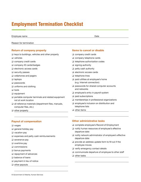 Free Employment Termination Forms Fresh Employee Termination Checklist