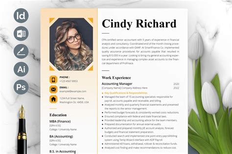 Free Eye Catching Resume Templates Growth Skills