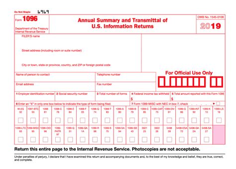 Free Fillable Form 1096 Printable Forms Free Online