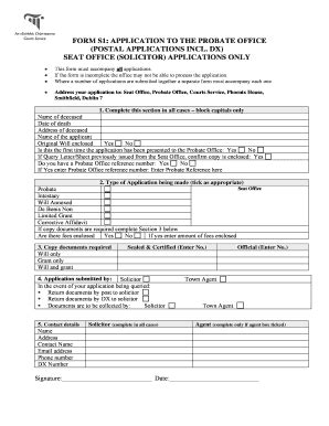 Free Fillable Form S1 Probate Airslate Pdf