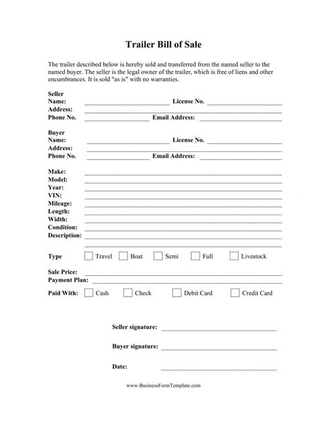 Free Fillable Georgia Trailer Bill Of Sale Form Pdf Templates