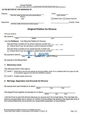 Free Form The Uncontested Divorce Process Without Children Packet