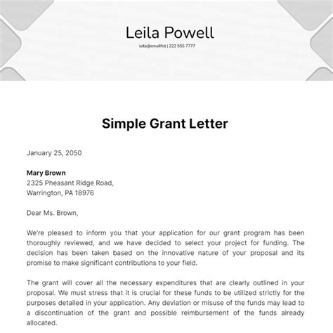 Free Grant Letter Templates Amp Examples Edit Online Amp Download Template Net