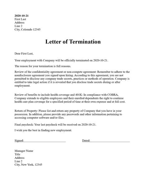 Free How To Write A Termination Notice With Samples