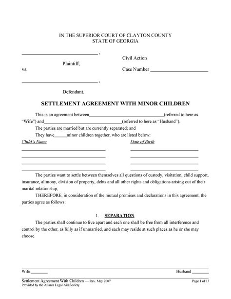 Free Joint Custody Agreement Template Sfiveband Com