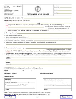 Free Kentucky Name Change Forms Pdf Eforms