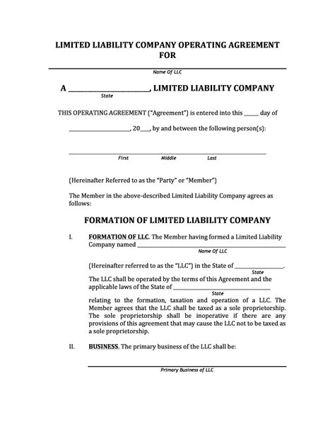 Free Llc 201307 Free Llc Operating Agreement Template Joskabegamiyiov