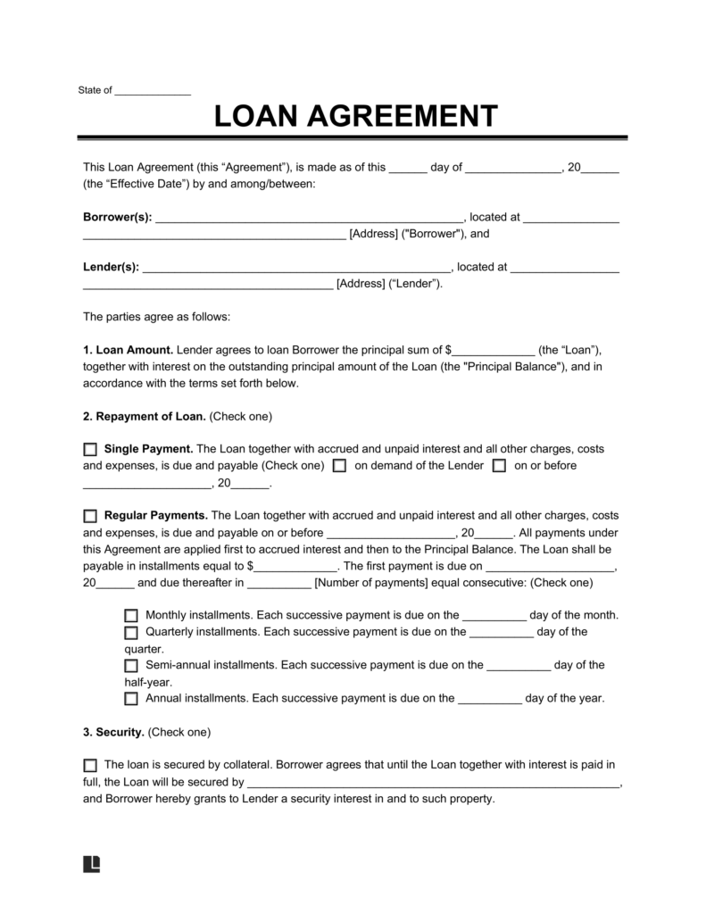 Free Loan Agreement Templates Pdf Amp Word Bogiolo