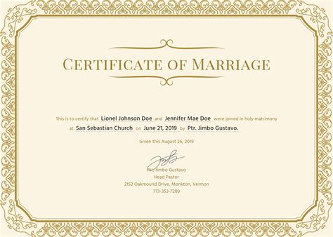 Free Marriage Certificate Template In Psd Ms Word Publisher