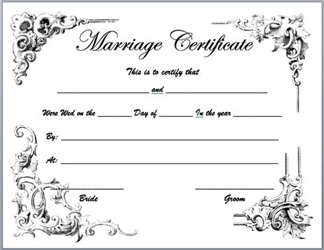 Free Marriage Certificate Template Word Of Marriage Certificate Design