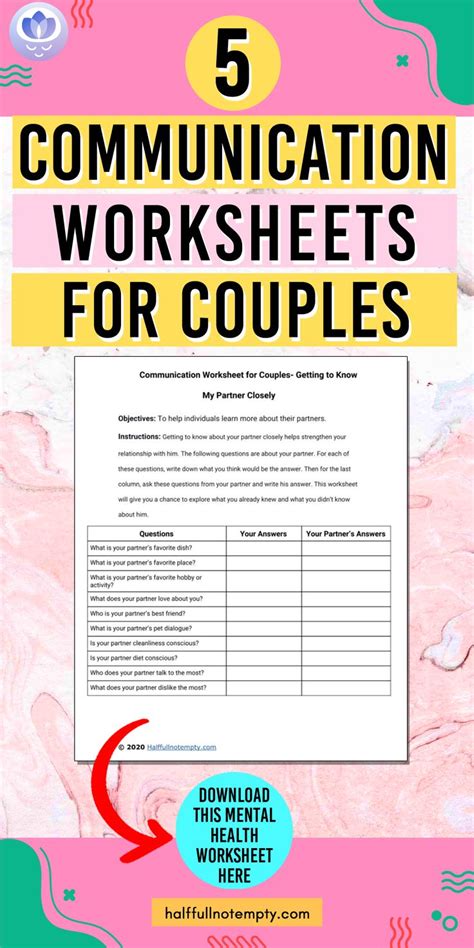 Free Marriage Help Worksheets