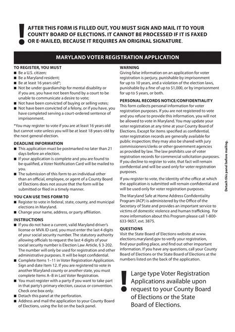 Free Maryland Voter Registration Form Register To Vote In Md Pdf