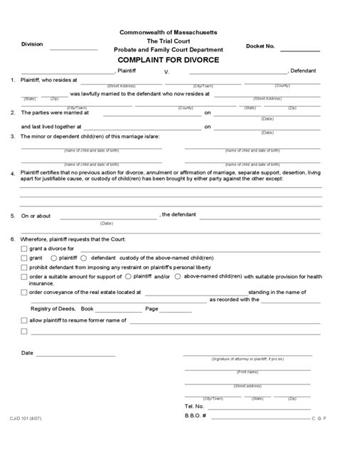 Free Massachusetts Divorce Papers And Forms Youtube