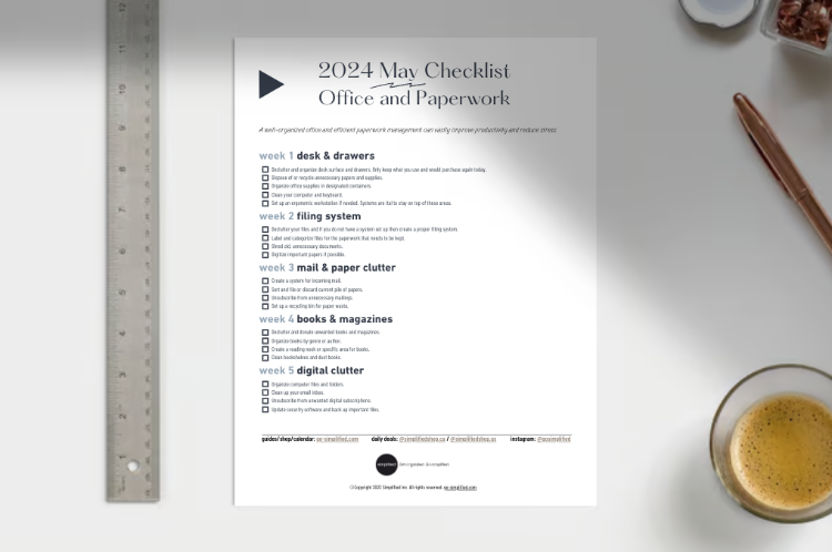 Free May Checklist Office And Paperwork Simplified Inc