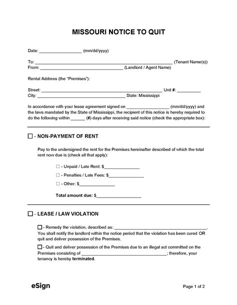 Free Missouri Eviction Notice Templates 5 Pdf Word