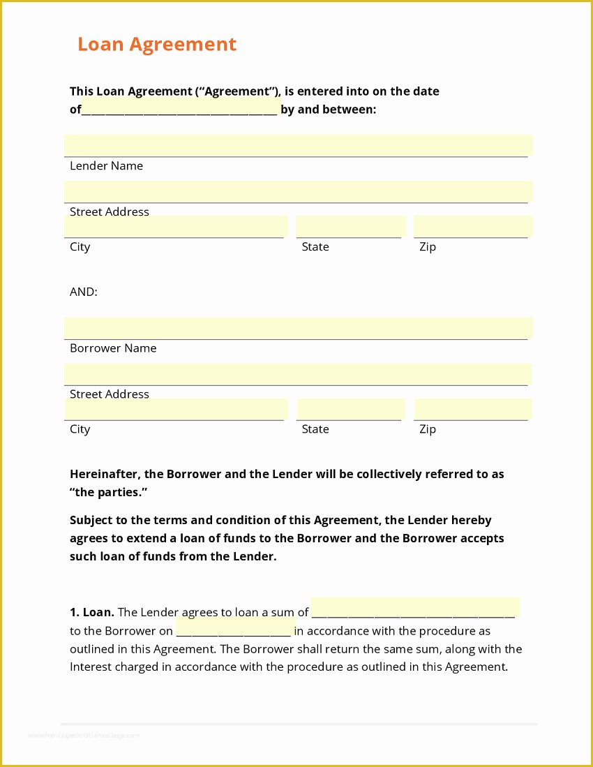 Free Mortgage Document Template Of Top 5 Free Loan Agreement Templates Word Templates