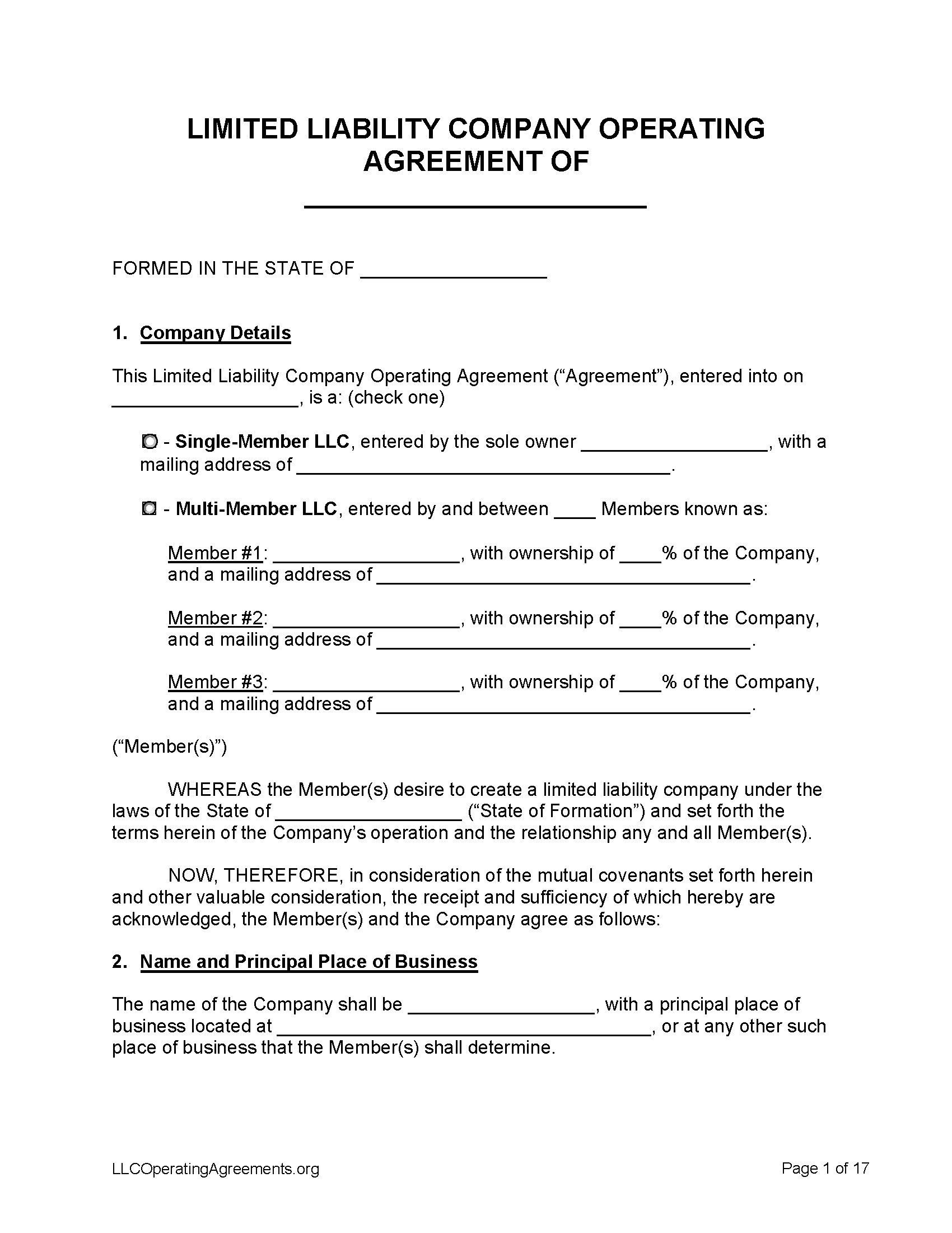 Free New Mexico Llc Operating Agreements 2 Free Llc Operating Agreements Pdf Word