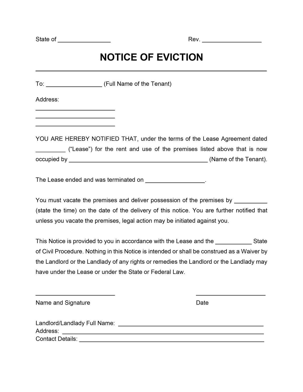 Free New York Eviction Notice Forms Pdf Word